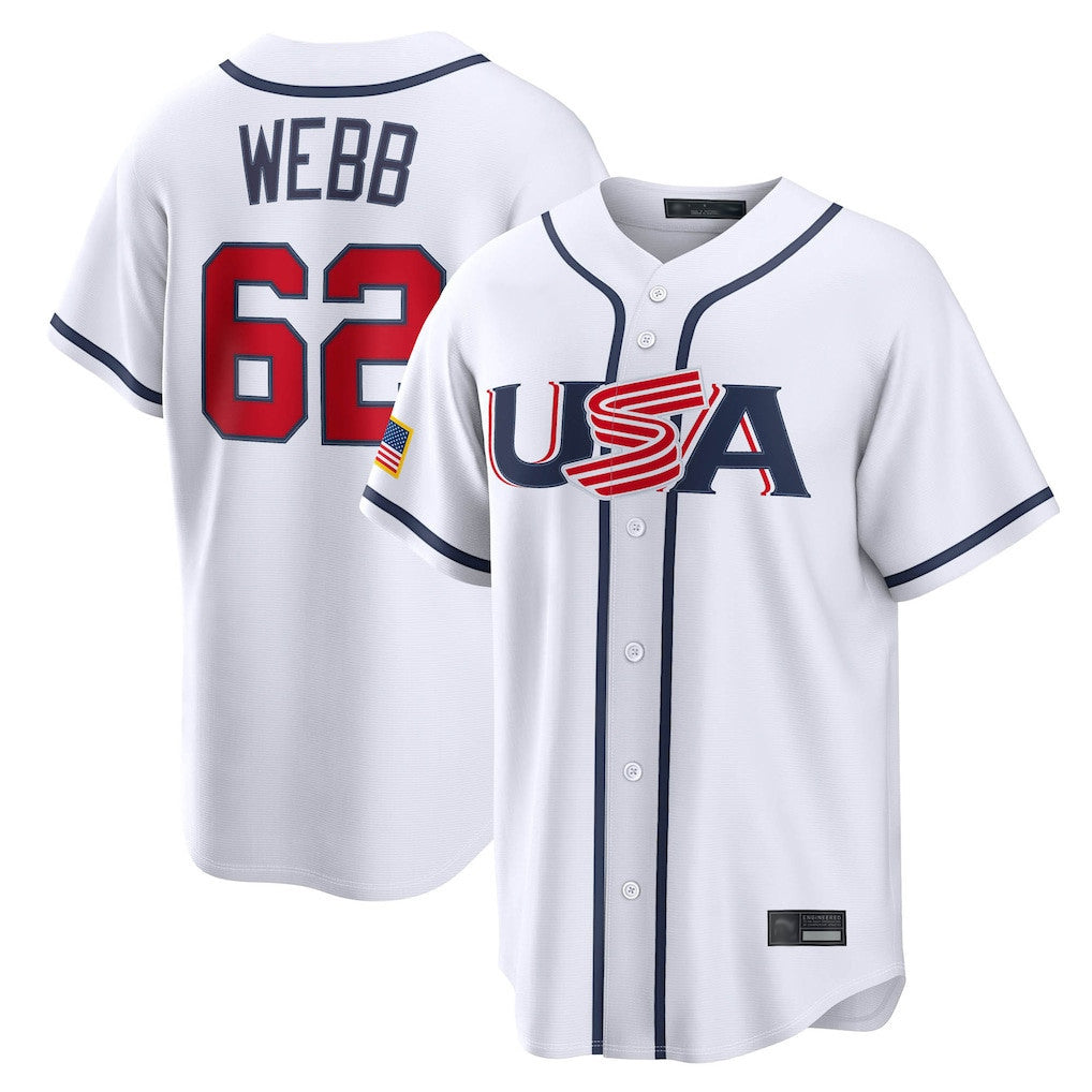 Elroe SF.Giants #62 Logan Webb Player White USA 2026 World Classic Road Limited Stitched Jerseys