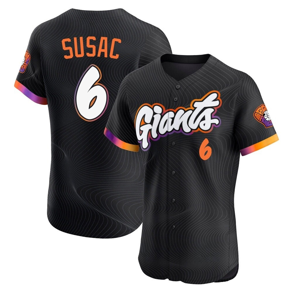 Elroe SF.Giants #6 Daniel Susac Player Black 2025 City Connect Home Limited Elite Stitched Jerseys