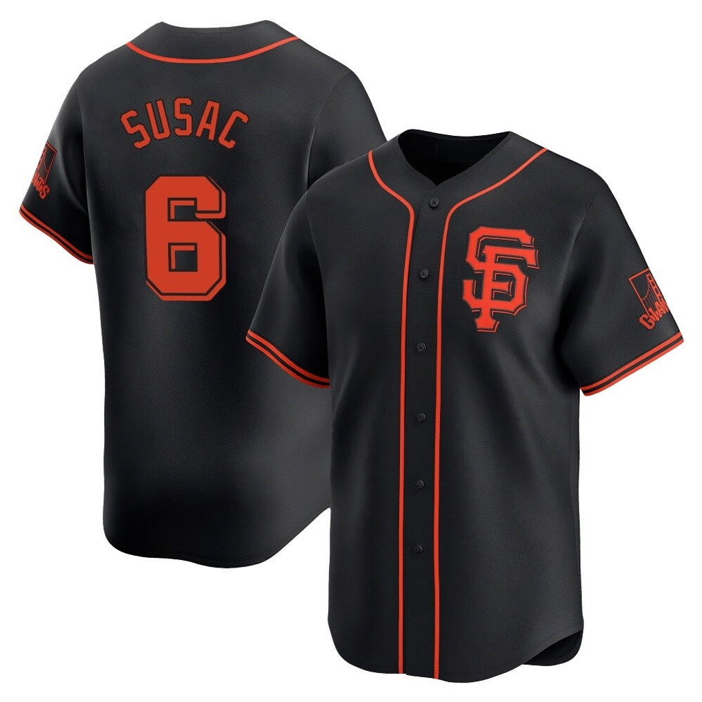 Elroe SF.Giants #6 Daniel Susac Player  Black 2026 Home Limited Stitched Jerseys