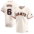 Elroe SF.Giants #6 Daniel Susac Player Cream Home Limited Stitched Jerseys