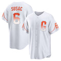 Elroe SF.Giants #6 Daniel Susac Player White City Connect Home Game Stitched Jerseys
