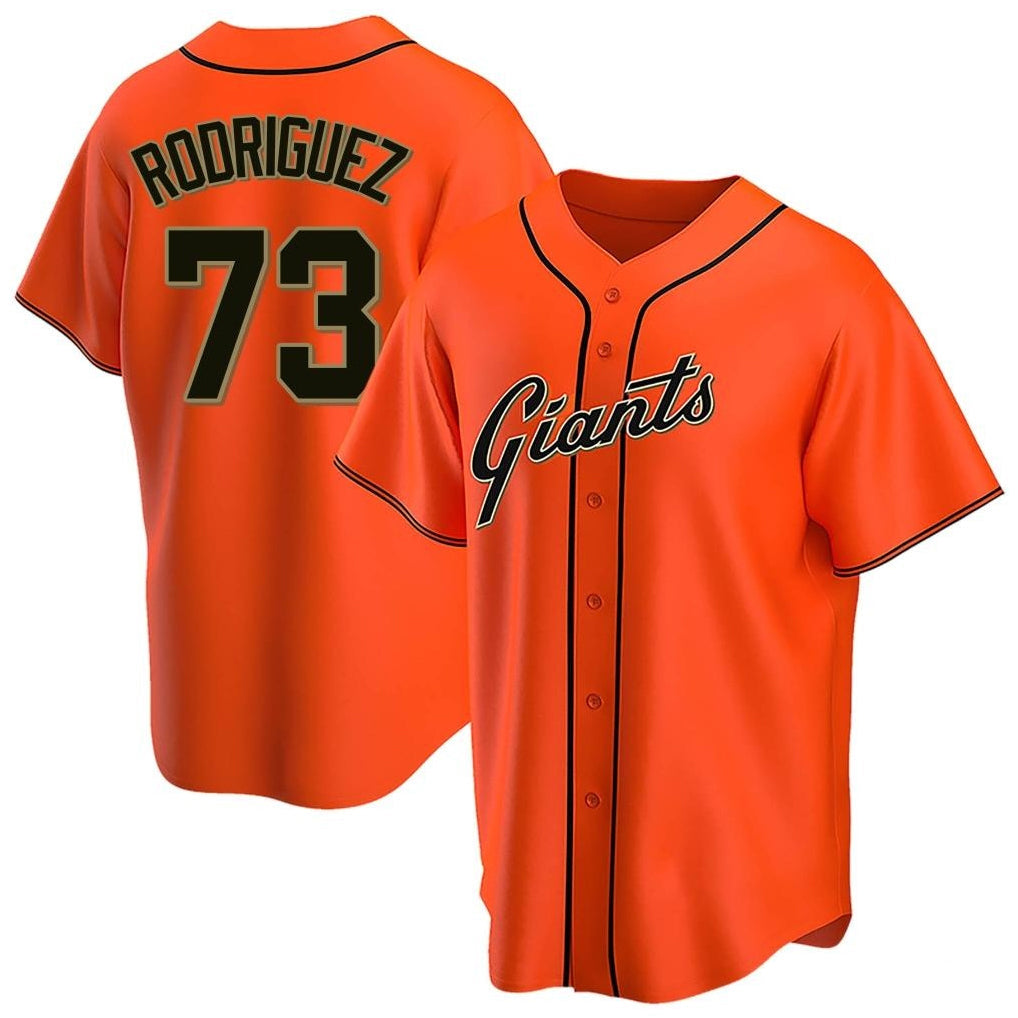Elroe SF.Giants #73 Randy Rodriguez Player Orange Home Game Stitched Jerseys