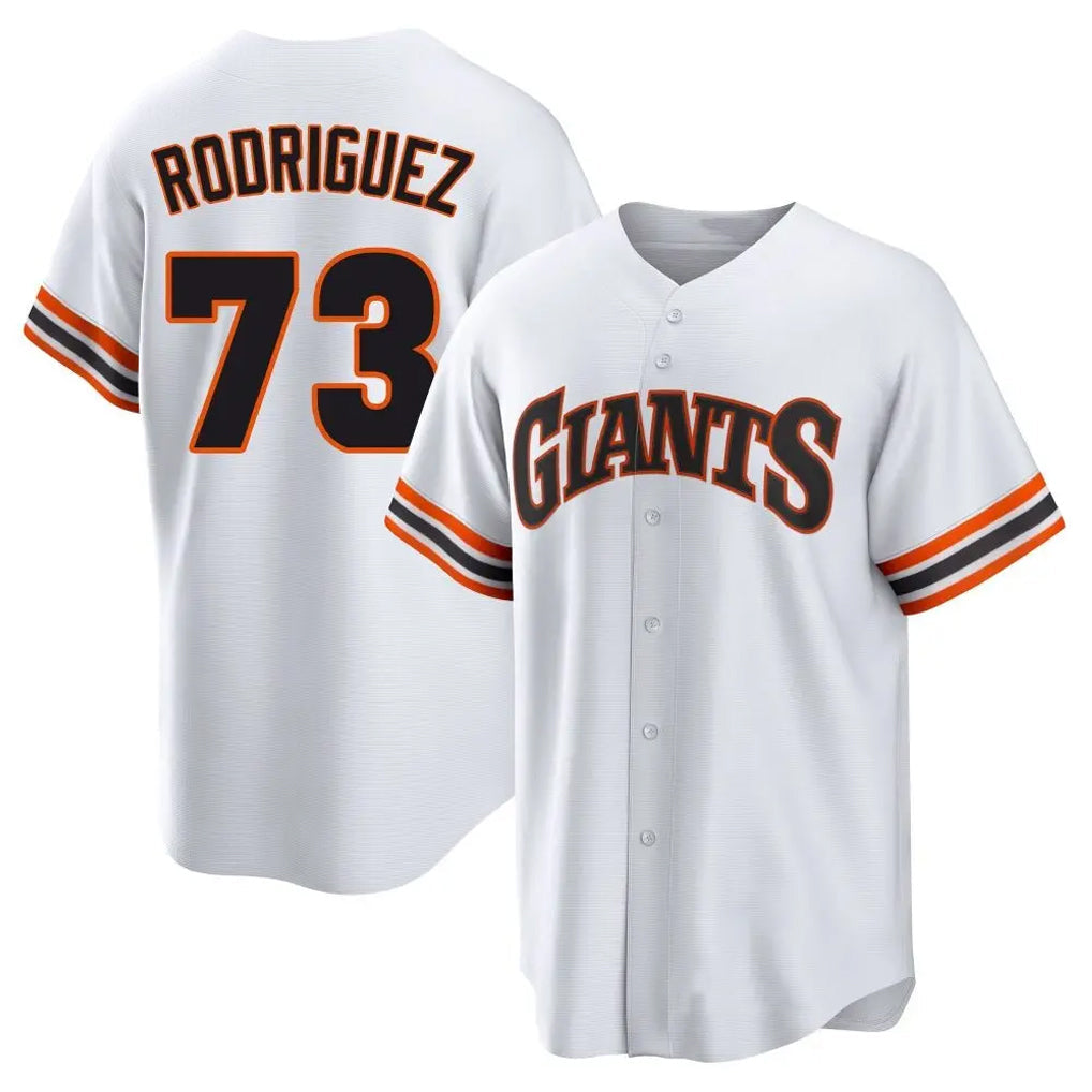 Elroe SF.Giants #73 Randy Rodriguez Player White Home Game Stitched Jerseys