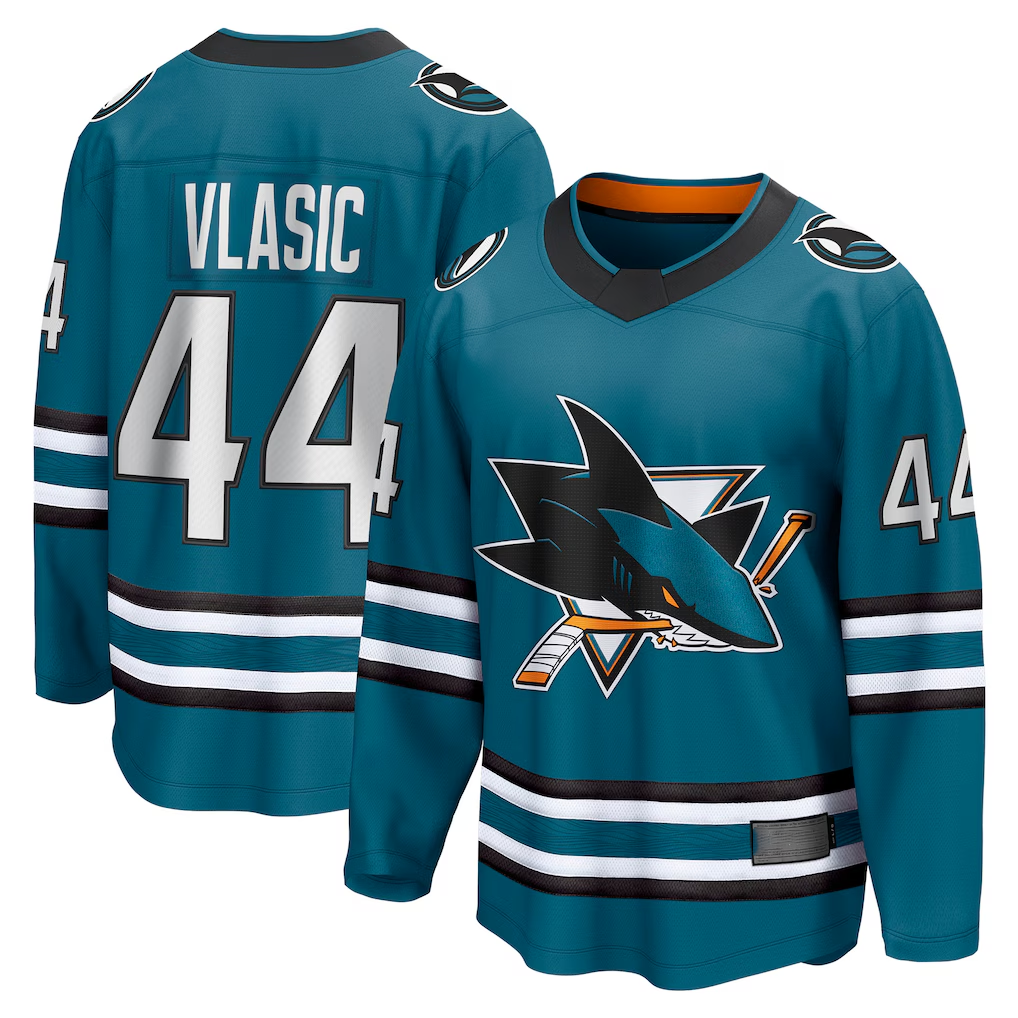 Elroe S.Jose Sharks #44 Marc-Edouard Vlasic Teal Home Breakaway Player Jerseys