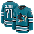 Elroe S.Jose Sharks #71 Macklin Celebrini Teal Home Premium Jerseys