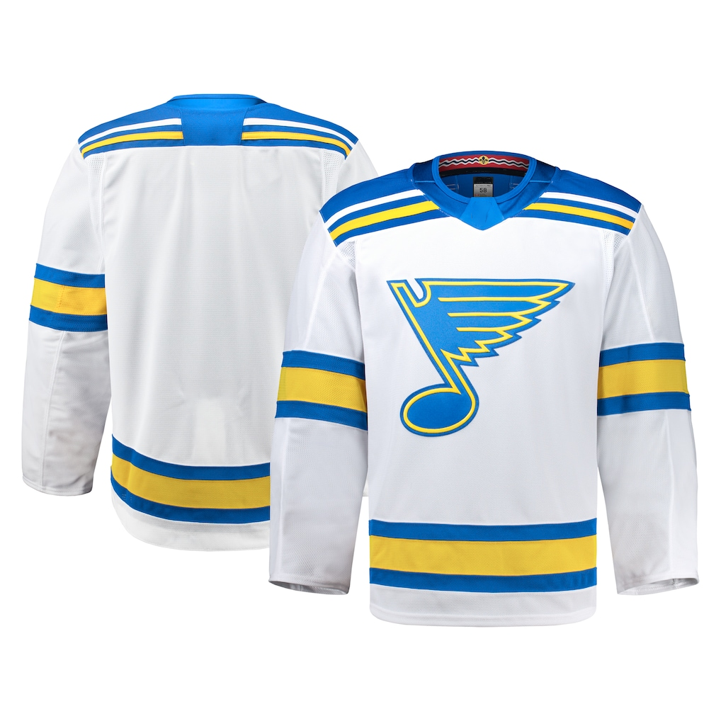 Elroe St.L.Blues White Away Authentic Pro Jerseys