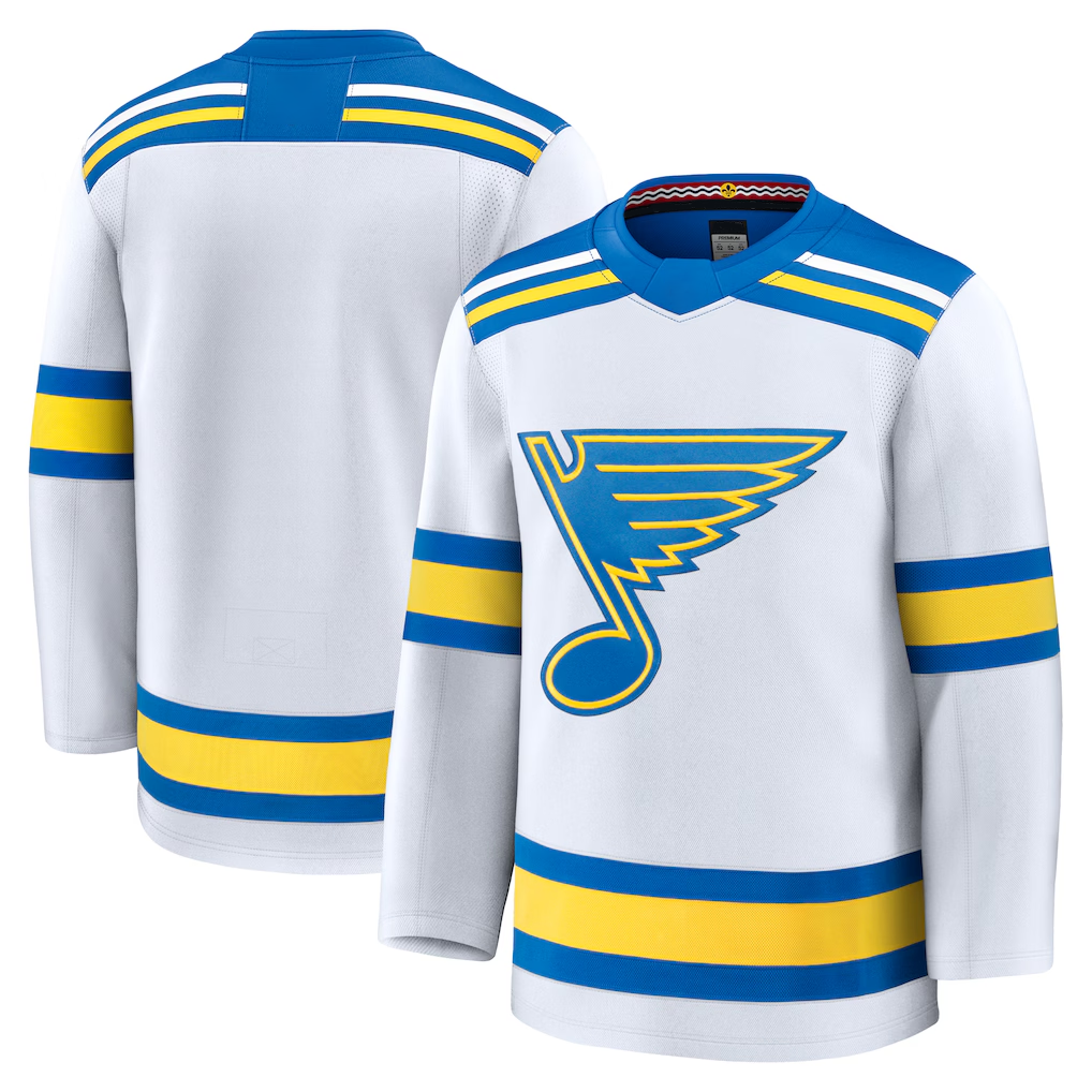 Elroe St.L.Blues White Away Premium Jerseys