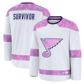 Elroe St.L.Blues White Hockey Fights Cancer Survivor Practice Jerseys