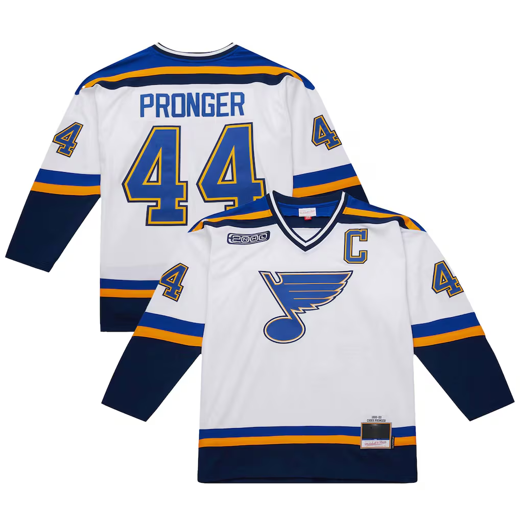 Elroe St.L.Blues #44 Chris Pronger White 1999-00 Power Play Jerseys