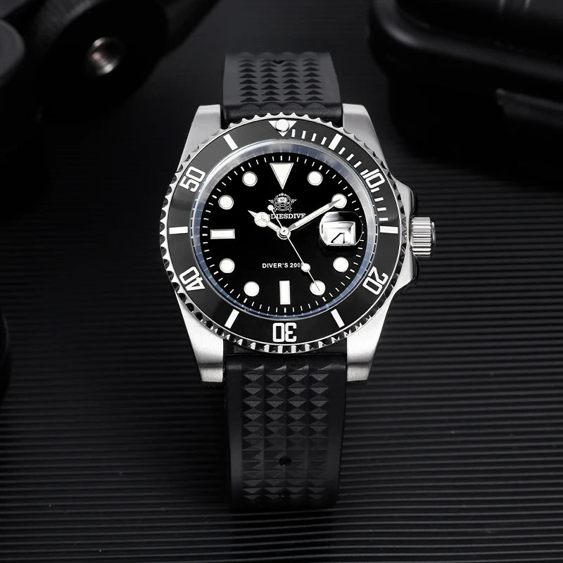ADDIESDIVE Hot Selling Luxury Men's Diving Watch Steel BGW9 Luminous Ceramic Bezel 41mm 200M Waterproof Men's Analog Watch MY-H3