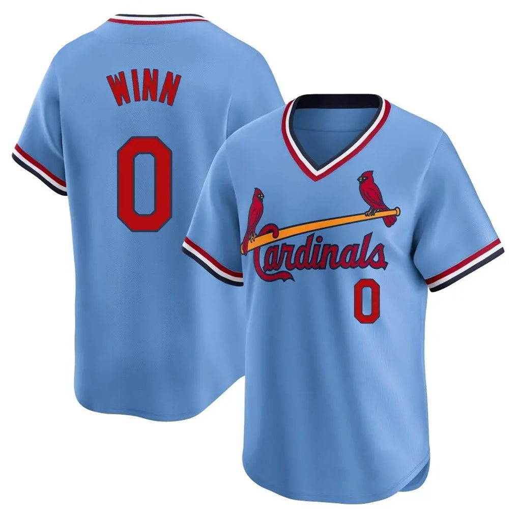 Elroe St. Louis Cardinals #0 Masyn Winn Player Light Blue City Connect Home T-shirt Stitched Jerseys