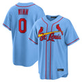 Elroe St. Louis Cardinals #0 Masyn Winn Player Light Blue  Home Game Stitched Jerseys