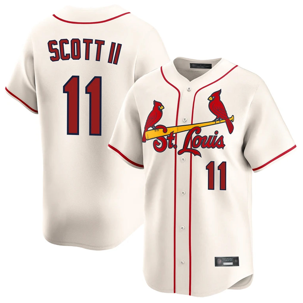 Elroe St. Louis Cardinals #11 Victor Scott II Player Cream Home Limited Stitched Jerseys