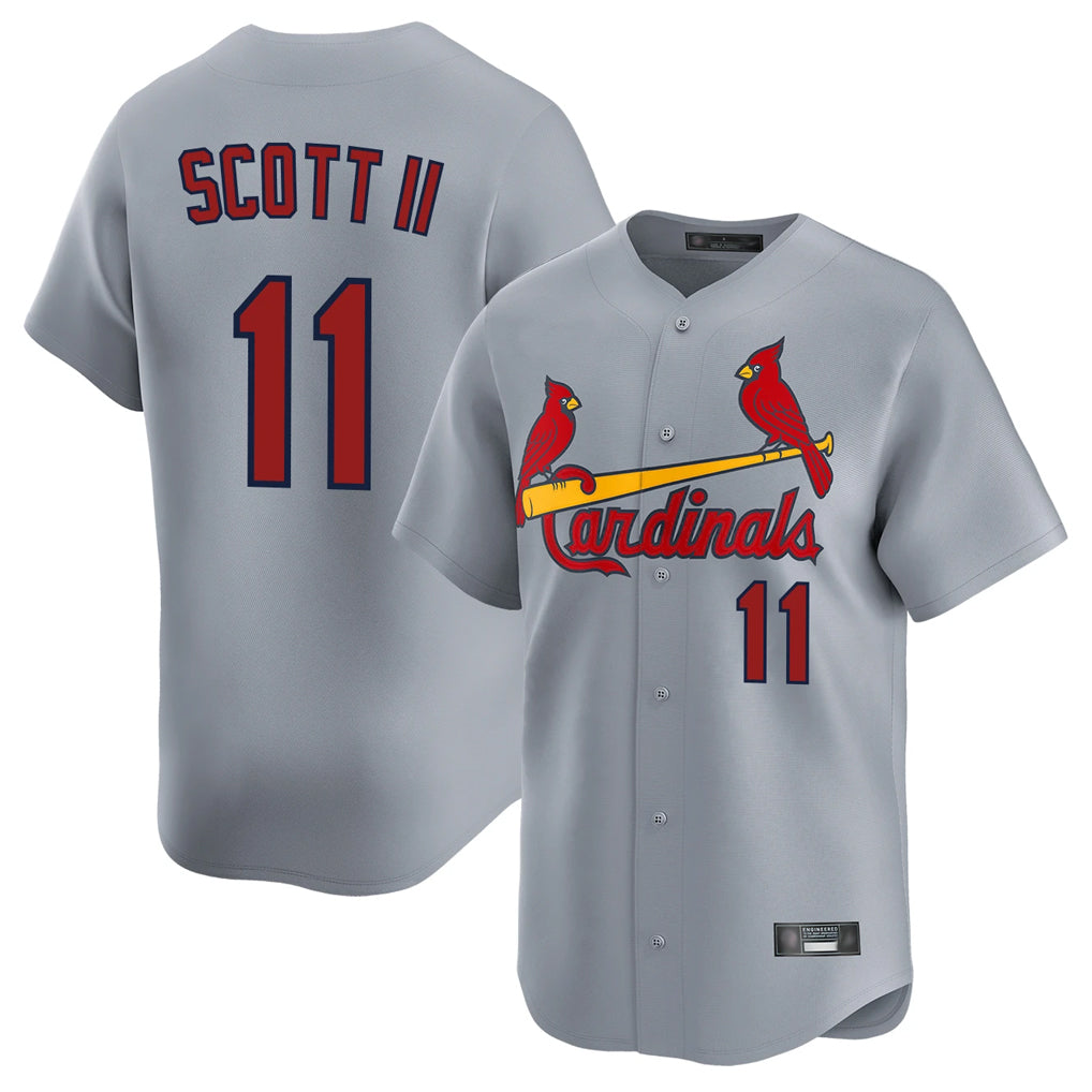 Elroe St. Louis Cardinals #11 Victor Scott II Player Gray Home Limited Stitched Jerseys