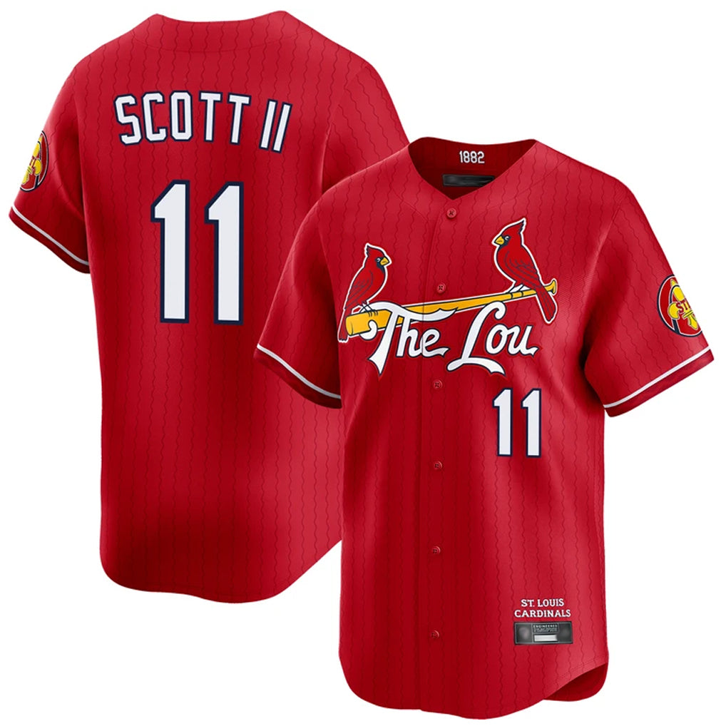 Elroe St. Louis Cardinals #11 Victor Scott II Player Red City Connect Limited Stitched Jerseys