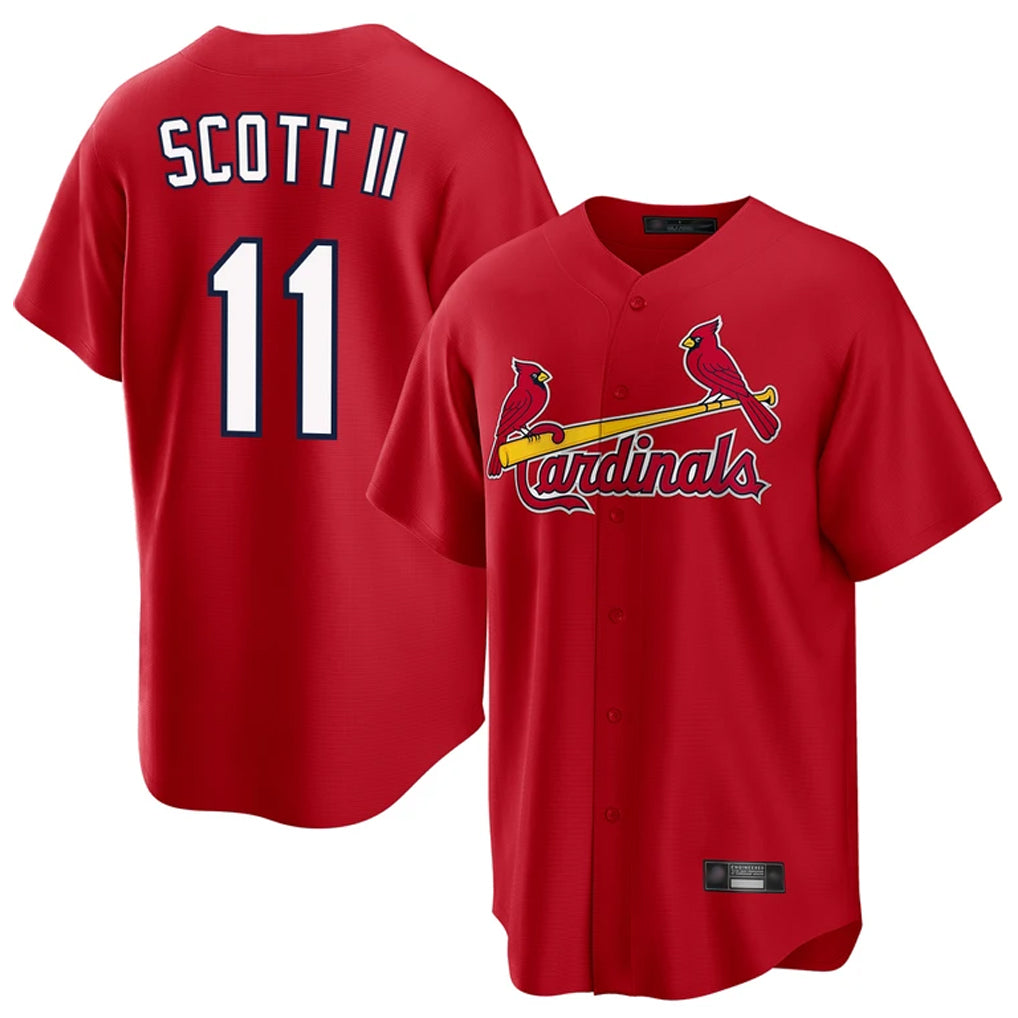 Elroe St. Louis Cardinals #11 Victor Scott II Player Red Home Game Stitched Jerseys