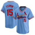 Elroe St. Louis Cardinals #15 Jose Fermin Player Light Blue City Connect Home T-shirt Stitched Jerseys