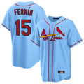 Elroe St. Louis Cardinals #15 Jose Fermin Player Light Blue Home Game Stitched Jerseys