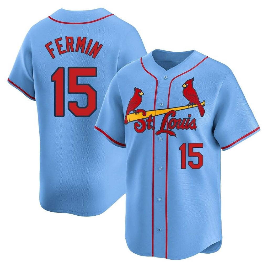 Elroe St. Louis Cardinals #15 Jose Fermin Player Light Blue Home Limited Stitched Jerseys