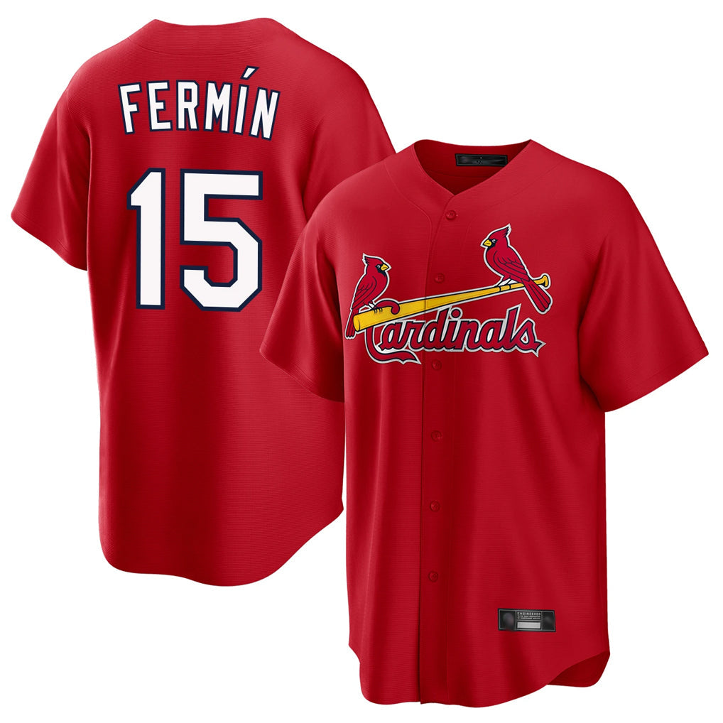 Elroe St. Louis Cardinals #15 Jose Fermin Player Red Home Game Stitched Jerseys