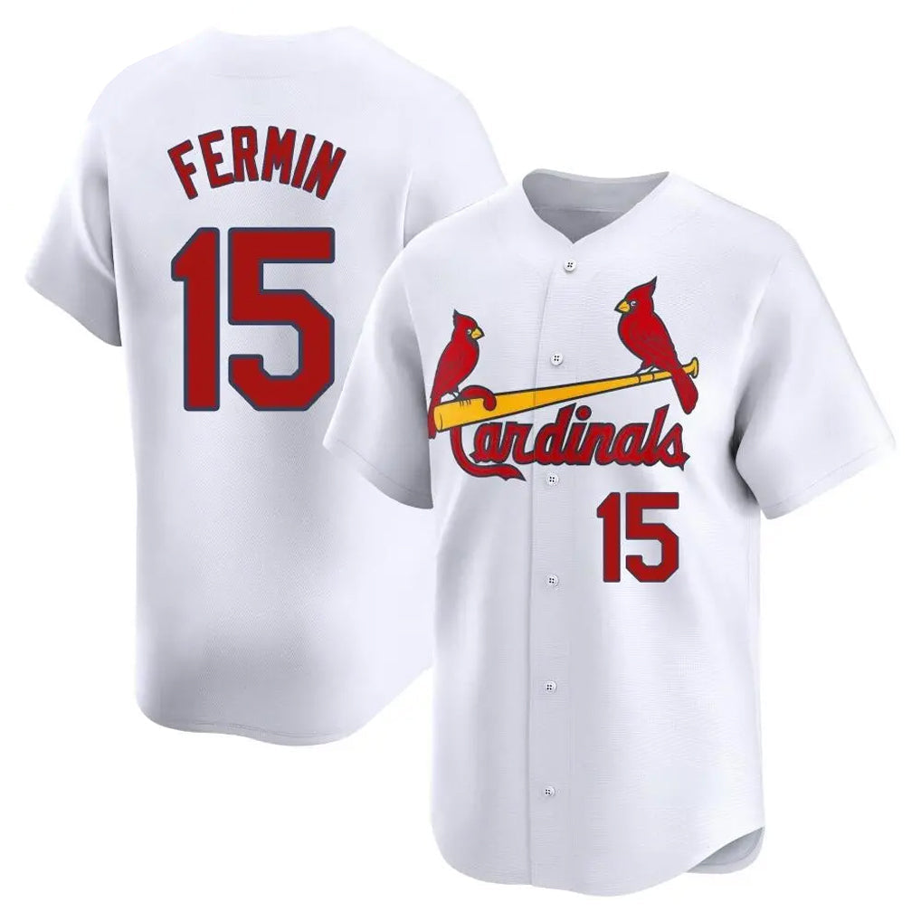 Elroe St. Louis Cardinals #15 Jose Fermin Player White Home Limited Stitched Jerseys