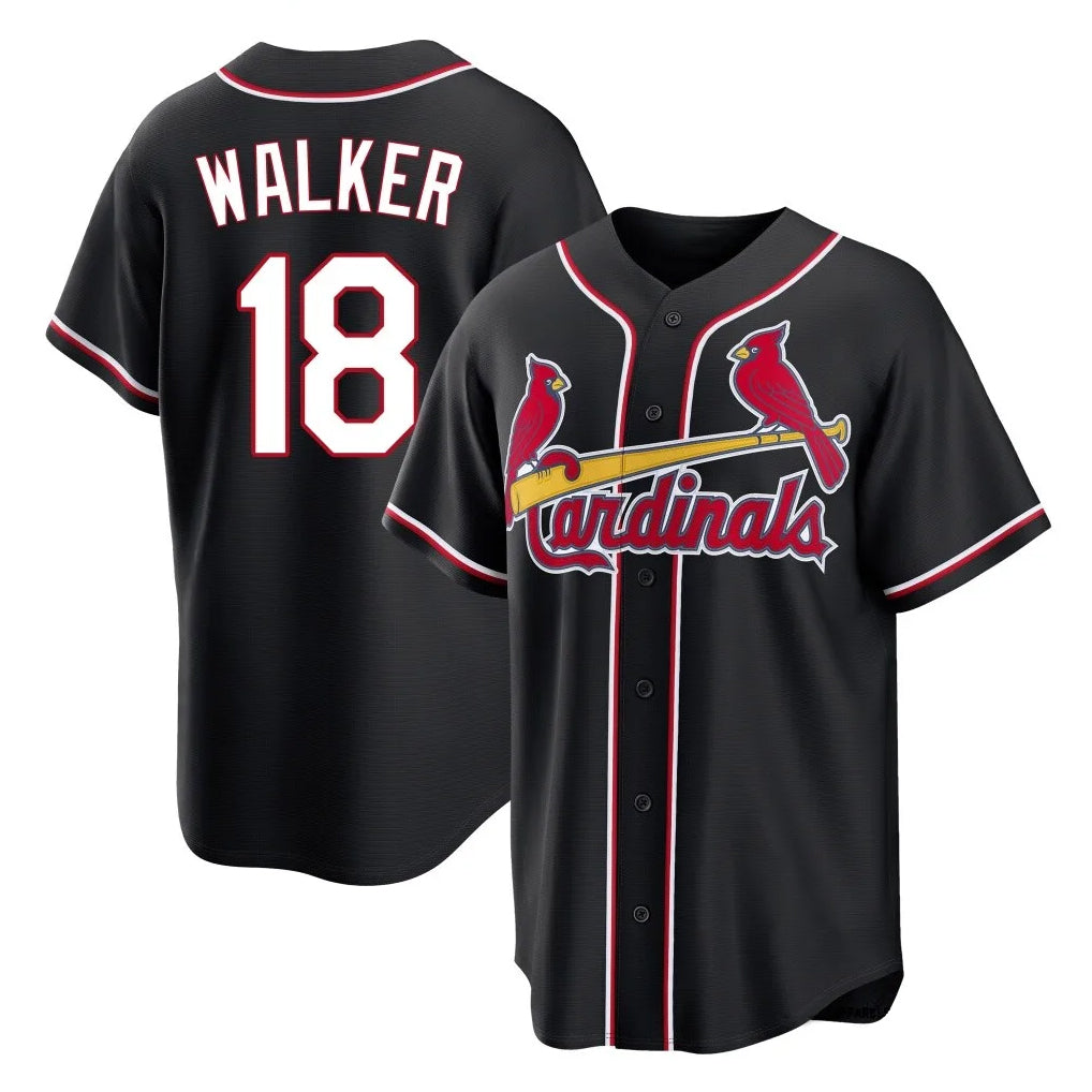 Elroe St. Louis Cardinals #18 Jordan Walker Player Black Carbon Fashio Game Stitched Jerseys