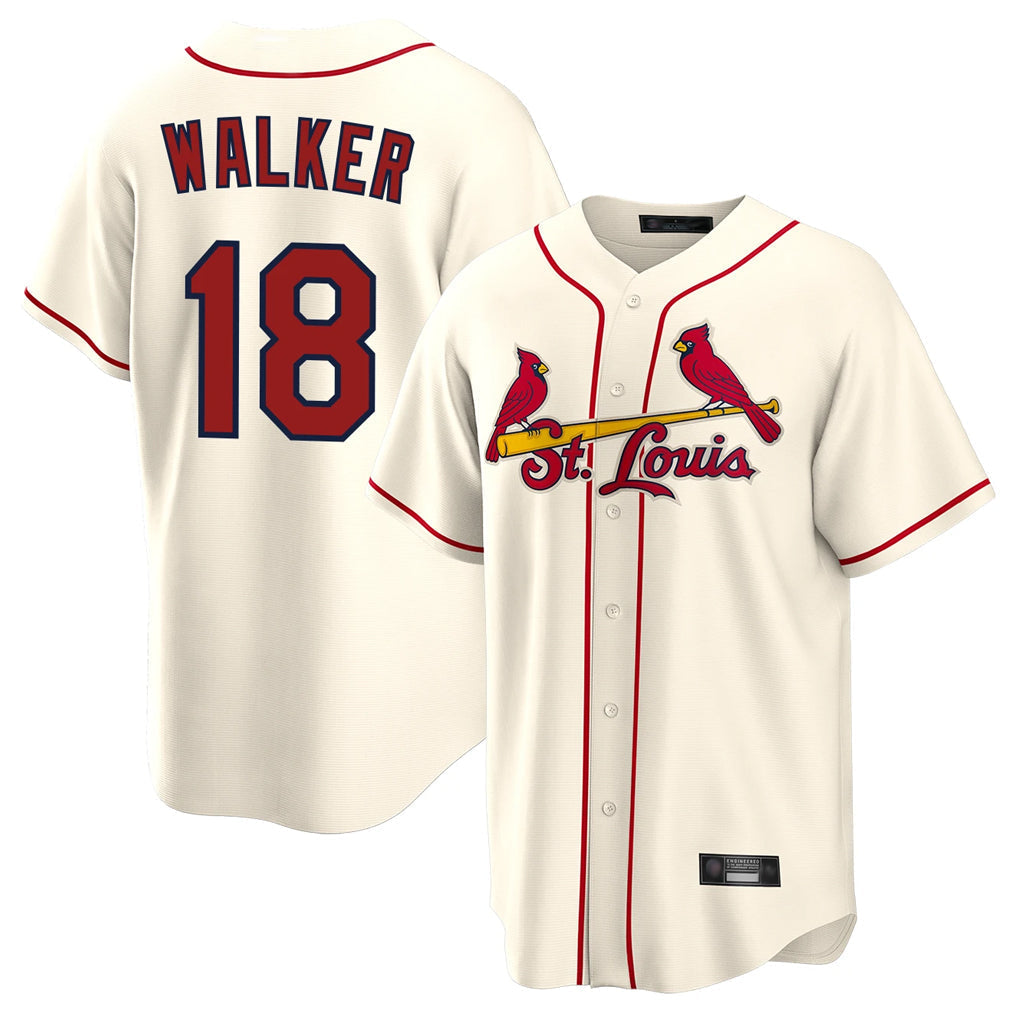 Elroe St. Louis Cardinals #18 Jordan Walker Player Cream Home Game Stitched Jerseys
