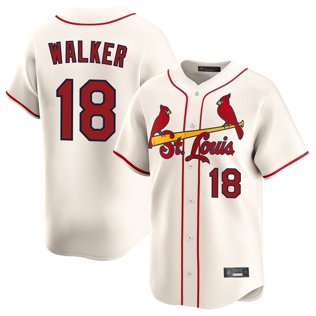 Elroe St. Louis Cardinals #18 Jordan Walker Player Cream Home Limited Stitched Jerseys