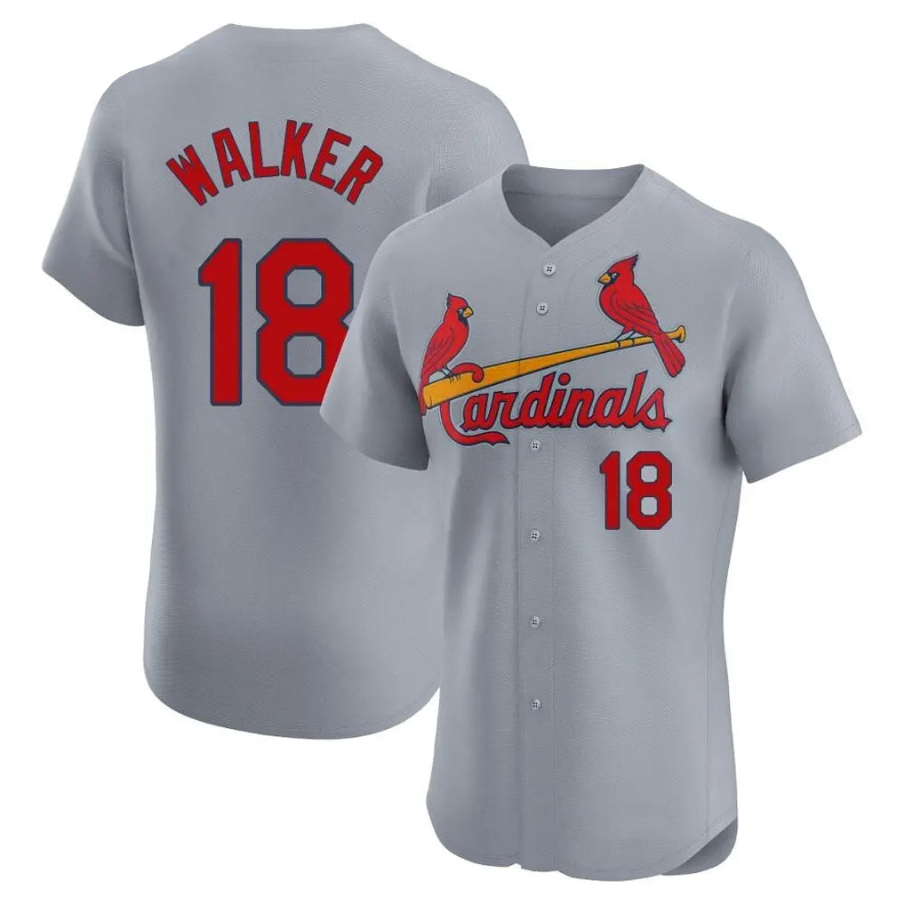 Elroe St. Louis Cardinals #18 Jordan Walker Player Gray Home Limited Elite Stitched Jerseys