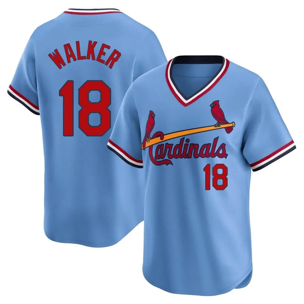 Elroe St. Louis Cardinals #18 Jordan Walker Player Light Blue City Connect Home T-shirt Stitched Jerseys