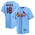 Elroe St. Louis Cardinals #18 Jordan Walker Player Light Blue Home Game Stitched Jerseys