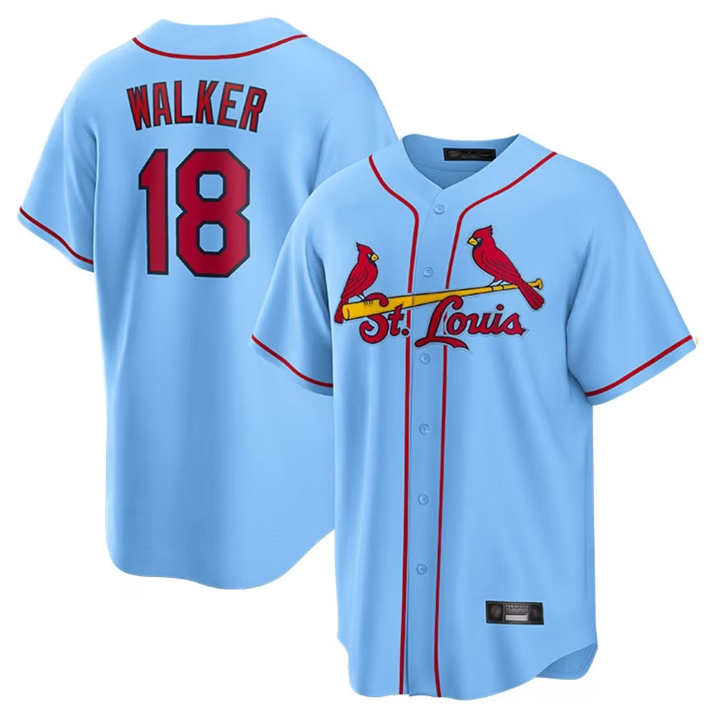 Elroe St. Louis Cardinals #18 Jordan Walker Player Light Blue Home Game Stitched Jerseys