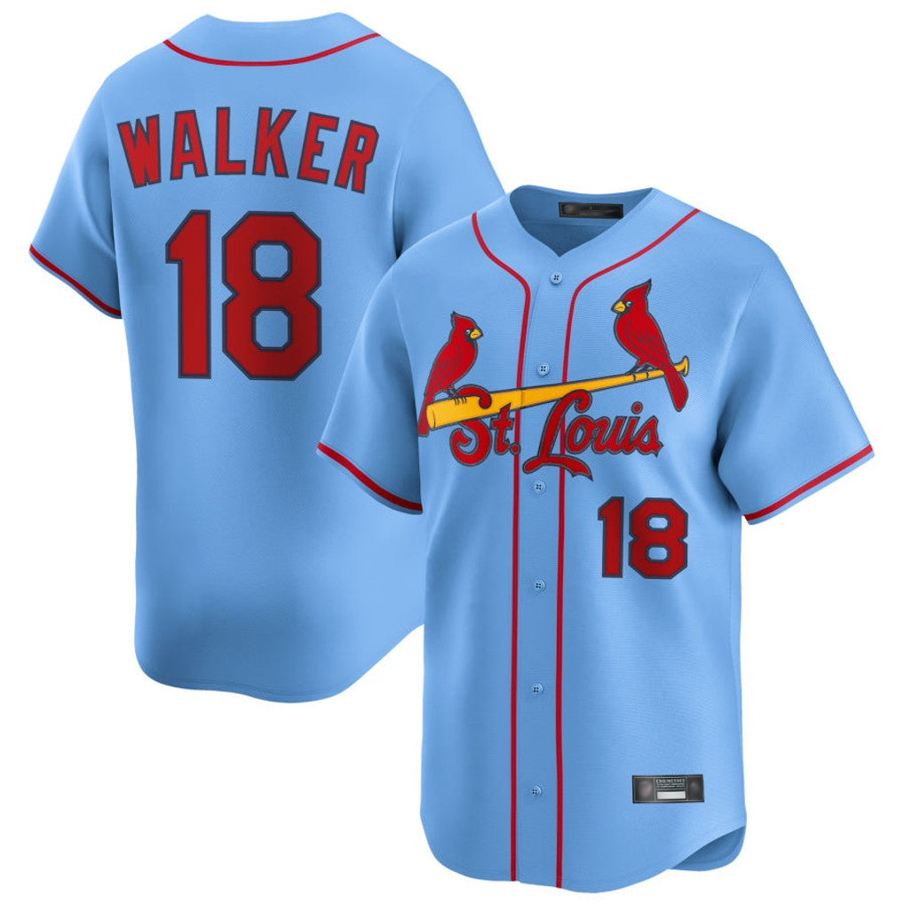 Elroe St. Louis Cardinals #18 Jordan Walker Player Light Blue Home Limited Stitched Jerseys