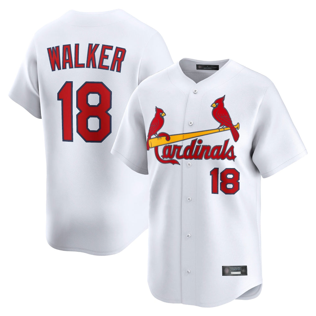 Elroe St. Louis Cardinals #18 Jordan Walker Player White Home Limited Stitched Jerseys