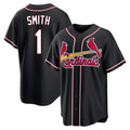 Elroe St. Louis Cardinals #1 Ozzie Smith Player Black Carbon Fashio Game Stitched Jerseys