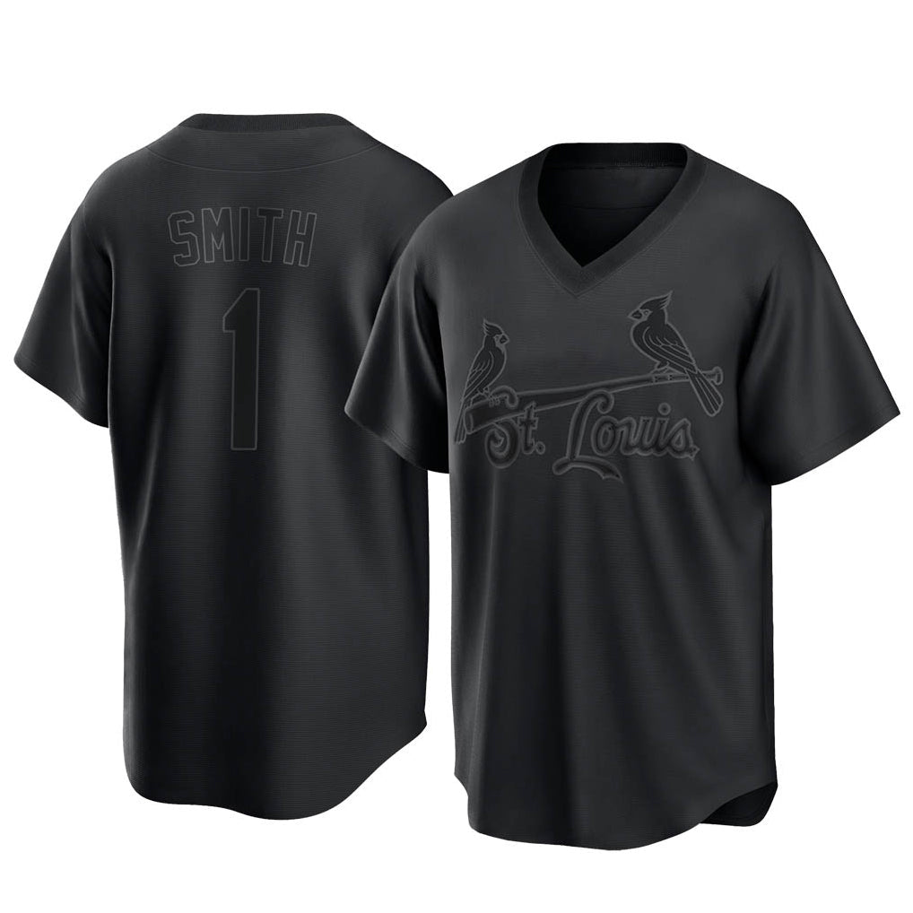 Elroe St. Louis Cardinals #1 Ozzie Smith Player Black City Connect T-shirt Stitched Jerseys