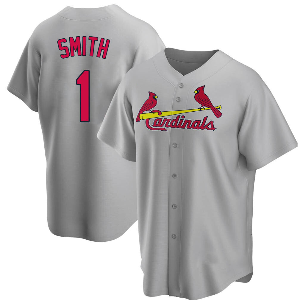 Elroe St. Louis Cardinals #1 Ozzie Smith Player Gray Home Game Stitched Jerseys