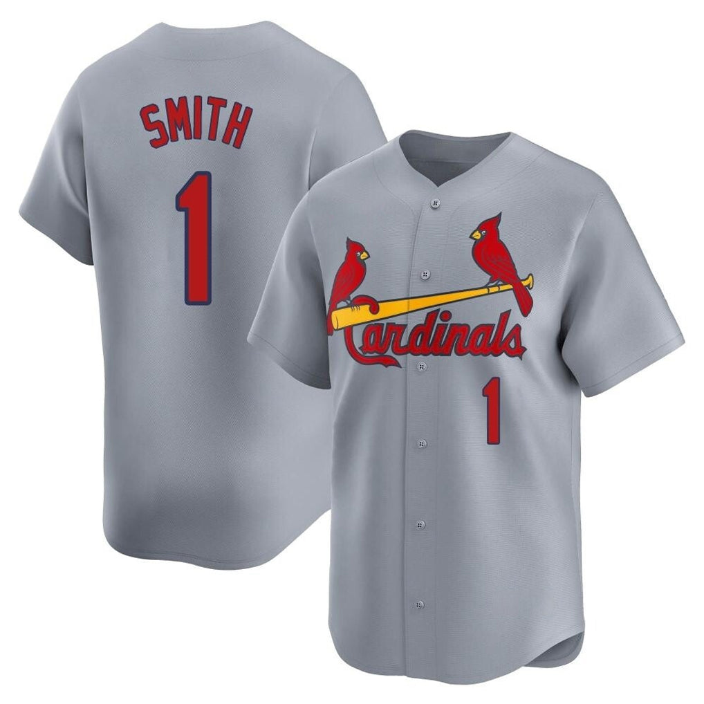Elroe St. Louis Cardinals #1 Ozzie Smith Player Gray Home Limited Stitched Jerseys