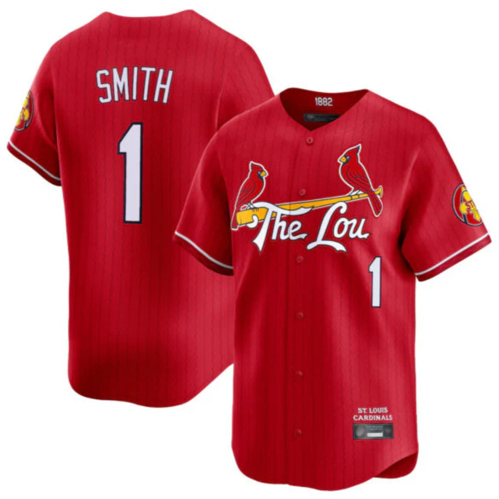 Elroe St. Louis Cardinals #1 Ozzie Smith Player Red City Connect Limited Stitched Jerseys