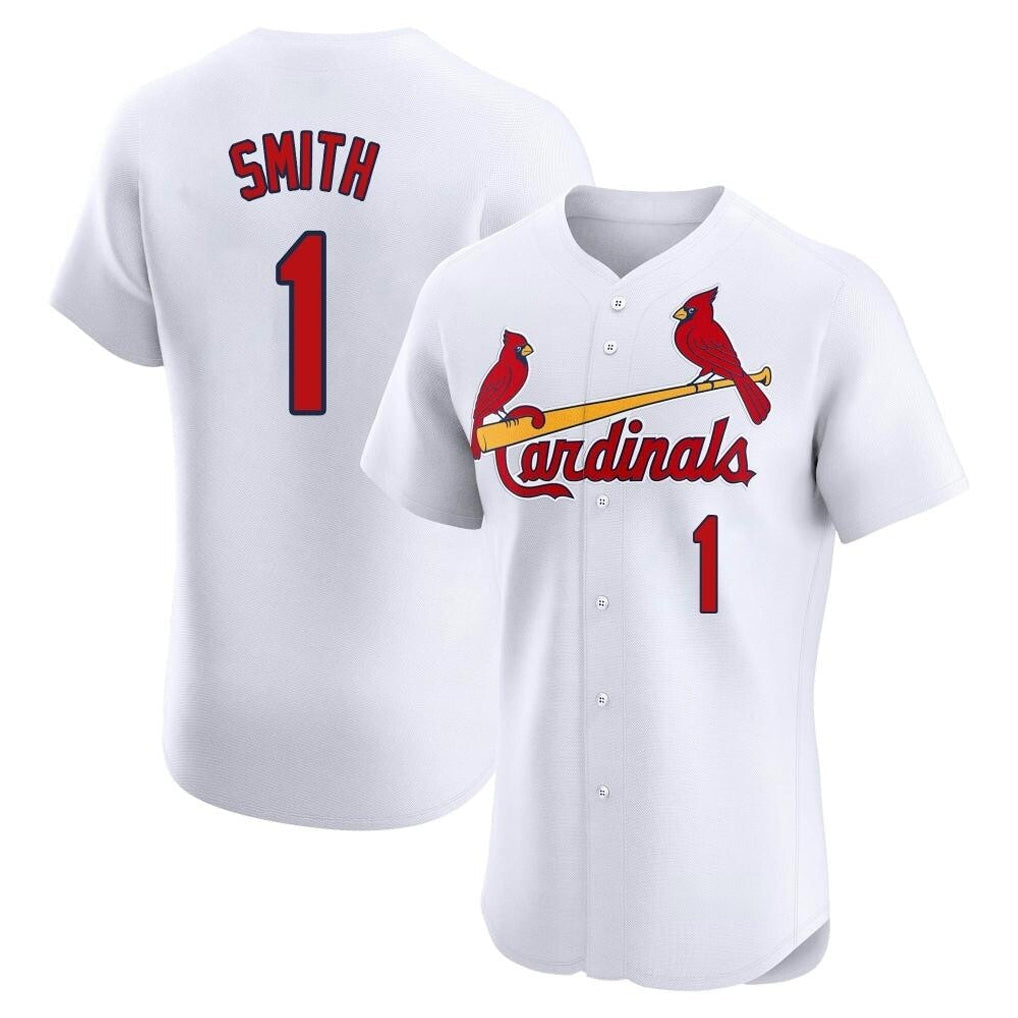 Elroe St. Louis Cardinals #1 Ozzie Smith Player White Home Limited Elite Stitched Jerseys