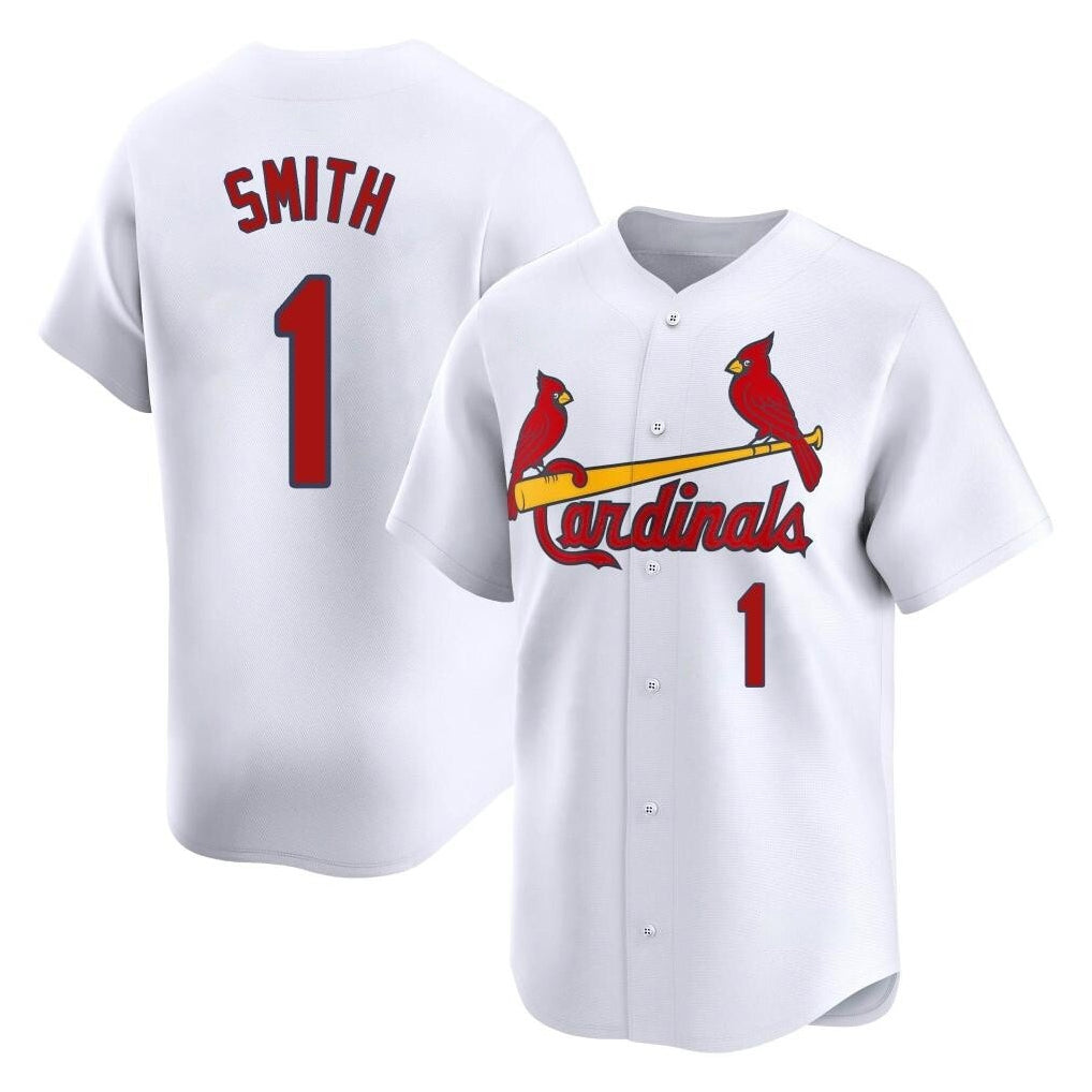 Elroe St. Louis Cardinals #1 Ozzie Smith Player White Home Limited Stitched Jerseys