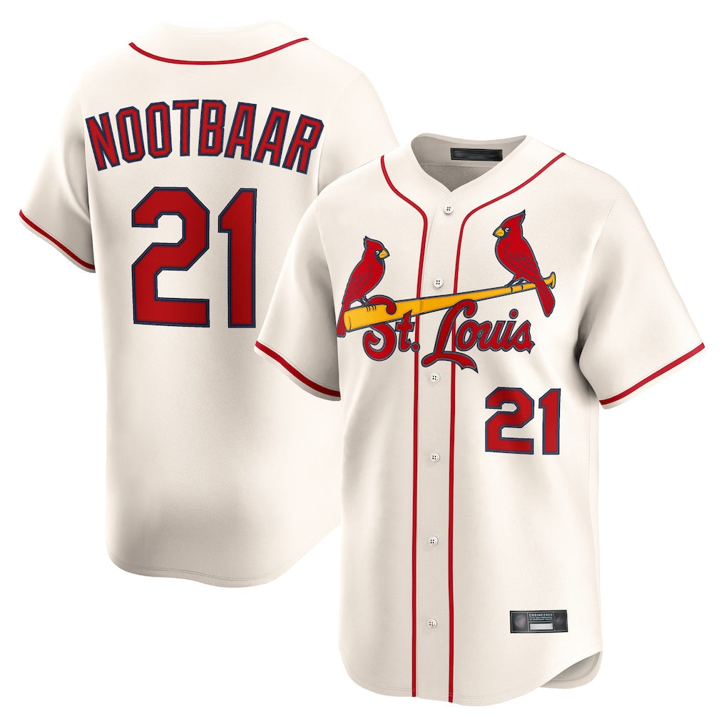 Elroe St. Louis Cardinals #21 Lars Nootbaar Player Cream Home Limited Stitched Jerseys