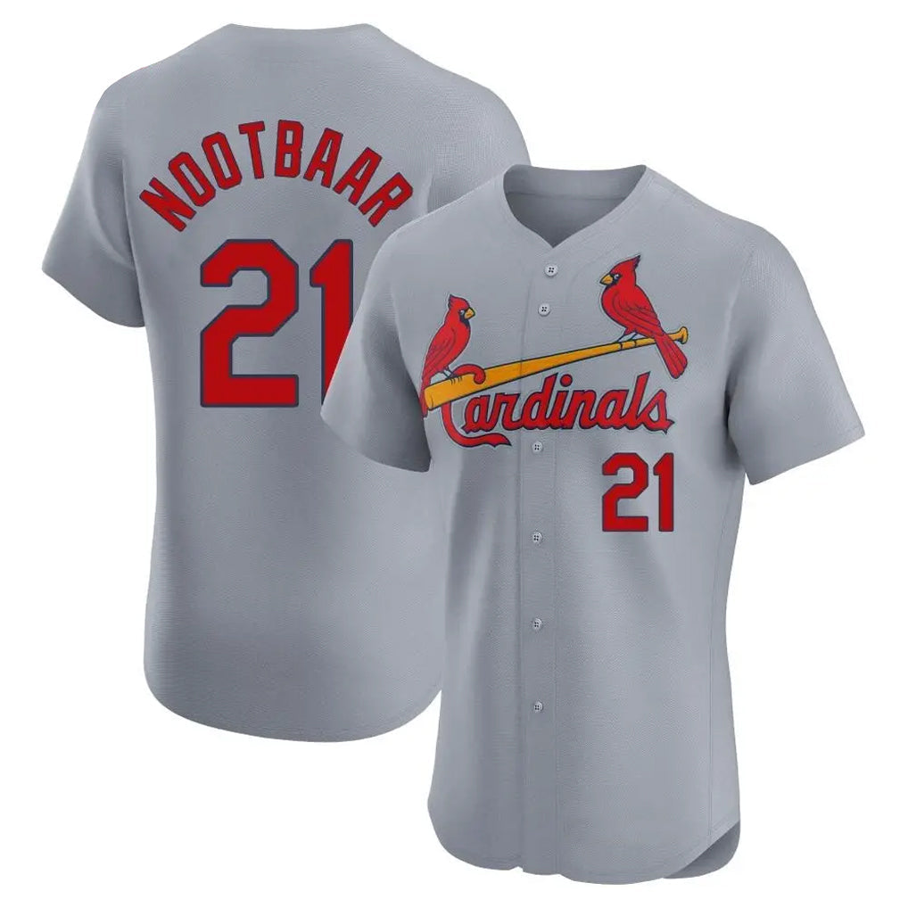 Elroe St. Louis Cardinals #21 Lars Nootbaar Player Gary Home Limited Elite Stitched Jerseys