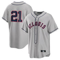 Elroe St. Louis Cardinals #21 Lars Nootbaar Player Gray Classic Replica Game Stitched Jerseys