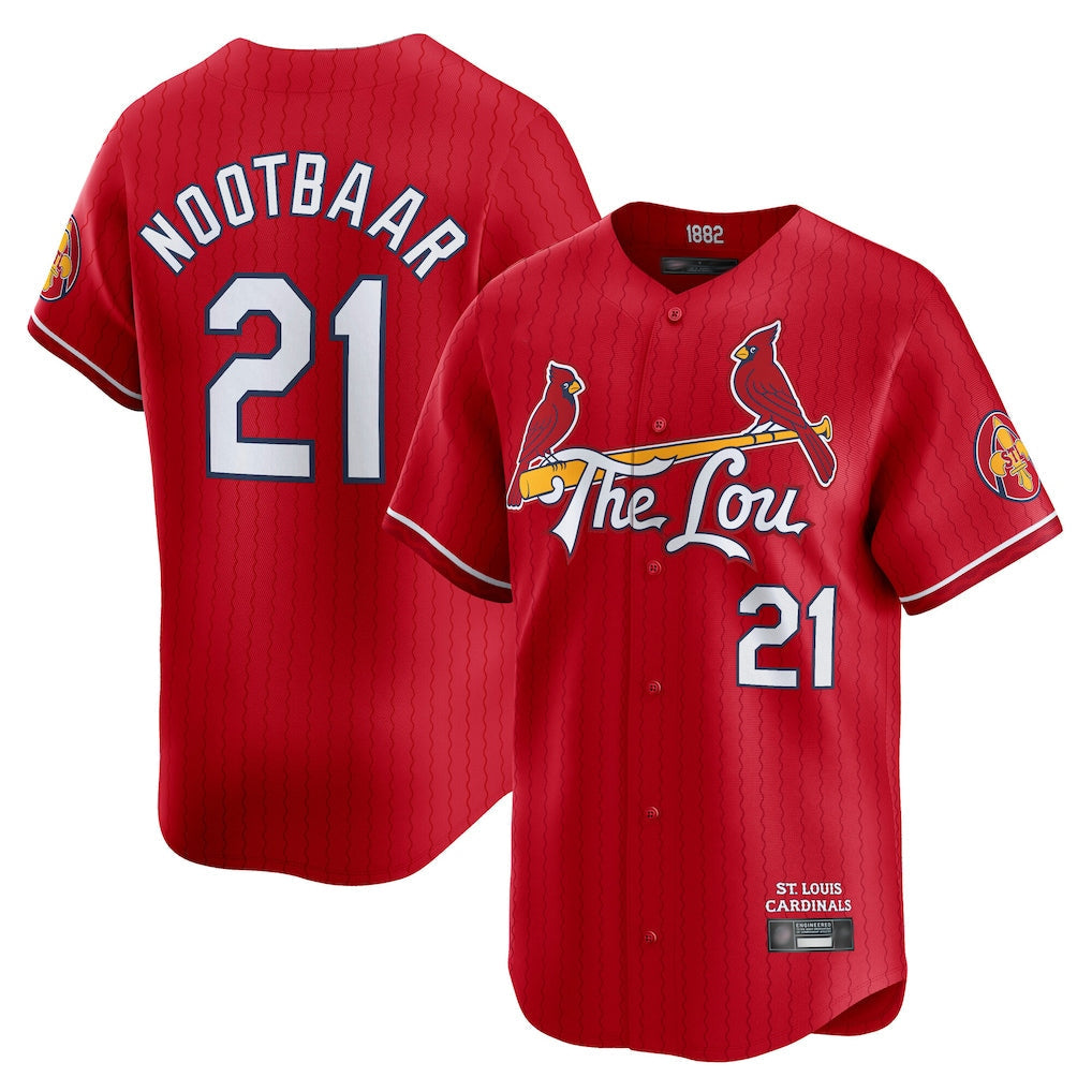 Elroe St. Louis Cardinals #21 Lars Nootbaar Player Red City Connect Limited Stitched Jerseys