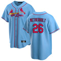 Elroe St. Louis Cardinals #26 JJ Wetherholt Player Light Blue Home Game Stitched Jerseys