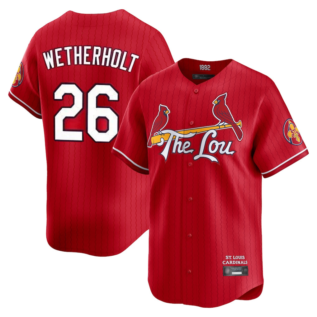 Elroe St. Louis Cardinals #26 JJ Wetherholt Player Red City Connect Limited Stitched Jerseys