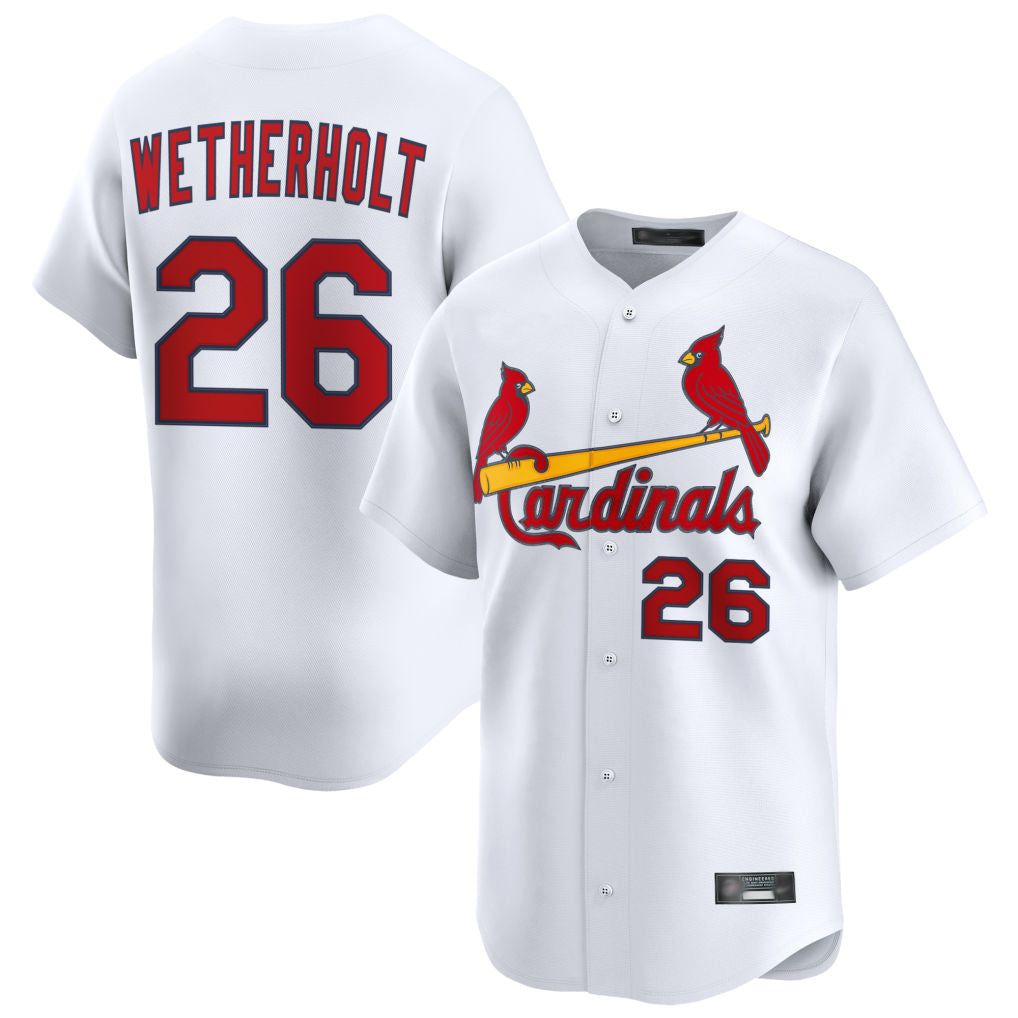 Elroe St. Louis Cardinals #26 JJ Wetherholt Player White Home Limited Stitched Jerseys