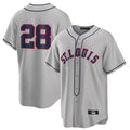 Elroe St. Louis Cardinals #28 Nolan Arenado Player Gray Home Replica Stitched Jerseys