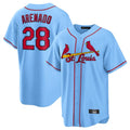 Elroe St. Louis Cardinals #28 Nolan Arenado Player Light Blue Home Game Stitched Jerseys